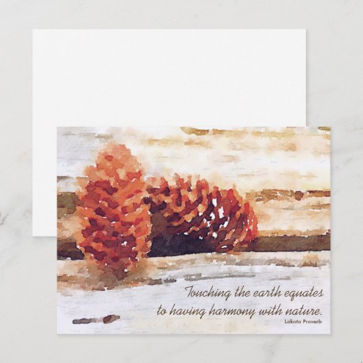 Waterverf Pinecones Aanmoedigingscitaat Briefkaart (Voorkant / Achterkant)