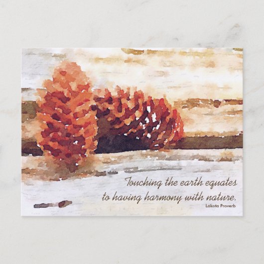 Waterverf Pinecones Aanmoedigingscitaat Briefkaart (Voorkant)