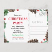Waterverf Pinecones Bewaar de datum Kerstfeest Aankondigingskaart (Achterkant)