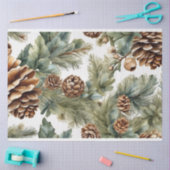 Waterverf Pinecones, boomtakken Natuur Collage Tissuepapier (Craft)
