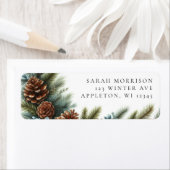 Waterverf Pinecones en Spruce Holiday Etiket (Insitu)