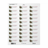 Waterverf Pinecones Holly Leaves Holiday Etiket (Full Sheet)