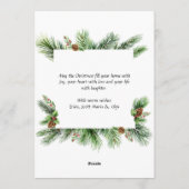 Waterverf Pines Branch Lijst Kerstmis FOTO Feestdagenkaart (Achterkant)
