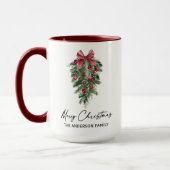 Waterverf Pines Calligrafie Ink Kerstmis Grote Mok (Links)