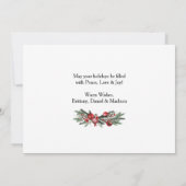 Waterverf Pines Calligrafie-inkt Kerstmis Feestdagenkaart (Achterkant)