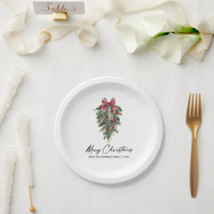 Waterverf Pines Calligrafie Inkt Kerstmis Kleine Papieren Bordje