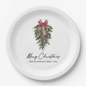 Waterverf Pines Calligrafie Inkt Kerstmis Papieren Bordje (Voorkant)