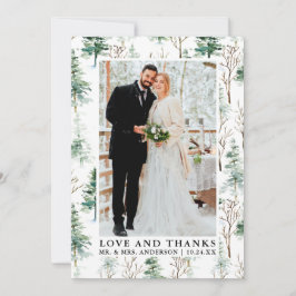 Waterverf Pines Greenery Love Bedankt Wedding