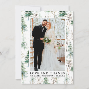 Waterverf Pines Greenery Love Bedankt Wedding