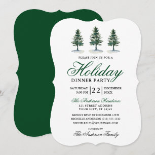 Waterverf Pines Holiday Kaart