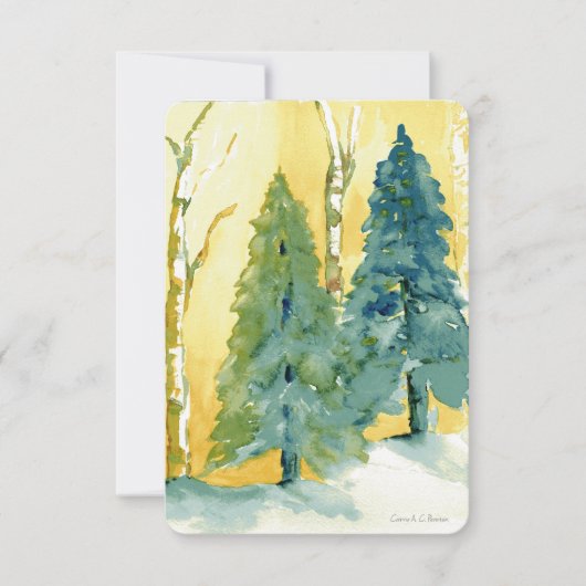 Waterverf Pines in Sunset kaart (Voorkant)