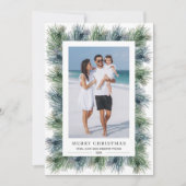 Waterverf Pines kerstfoto Feestdagenkaart (Voorkant)