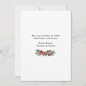 Waterverf Pines kerstversiers Pas getrouwd Feestdagenkaart (Achterkant)