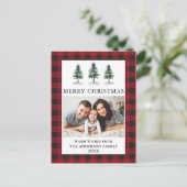 Waterverf Pines met kerstfoto's Briefkaart (Staand voorkant)