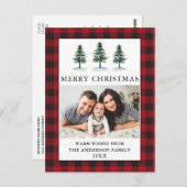 Waterverf Pines met kerstfoto's Briefkaart (Voorkant / Achterkant)