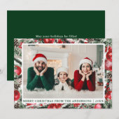 Waterverf Pines Ornaments Feestdagenkaart (Voorkant / Achterkant)