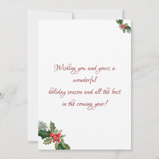 Waterverf PineTree Branches Foto met prettig kerst (Achterkant)