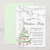 Waterverf PineTree,Kogels,Lichten,kerstfeest Kaart (Voorkant / Achterkant)