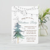 Waterverf PineTree,Sparkle,Licht,Kerstfeest Kaart (Staand voorkant)