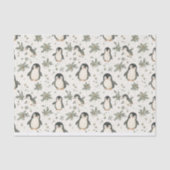 Waterverf  Pinguïn Kerstpatroon Tissuepapier (Voorkant)