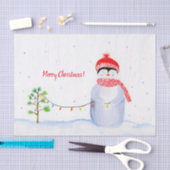Waterverf Pinguïn Met Kerstverlichting Tissuepapier (Craft)