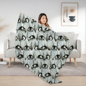 Waterverf Pinguïn Patroon Fleece Deken