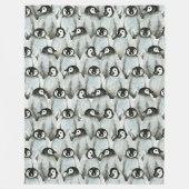 Waterverf Pinguïn Patroon Fleece Deken (Voorkant)