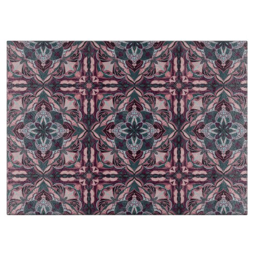 Waterverf Pink Azulejo Spaanse Tegel Snijplank (Voorkant)