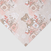 WATERVERF PINK BABY GIRL TEDDY BEAR BLOCKS TISSUEPAPIER (Detail)