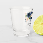 Waterverf Pink Blue Floral Wedding Shot Glas (Links)