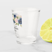 Waterverf Pink Blue Floral Wedding Shot Glas (Rechts)