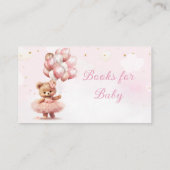 Waterverf Pink Boho Teddy Bear Boeken voor Baby Informatiekaartje (Achterkant)
