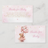 Waterverf Pink Boho Teddy Bear Boeken voor Baby Informatiekaartje (Voorkant / Achterkant)