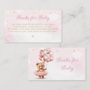 Waterverf Pink Boho Teddy Bear Boeken voor Baby Informatiekaartje