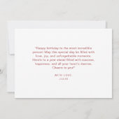 Waterverf Pink Boho Wildflower Happy Birthday Kaart (Achterkant)