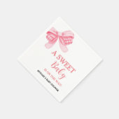 Waterverf Pink Bow Baby shower Onderweg Servet (Hoek)