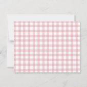 Waterverf Pink Bow gingham Baby meisje Bedankkaart (Achterkant)