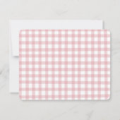 Waterverf Pink Bow gingham Baby meisje Bedankkaart (Achterkant)