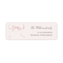 waterverf Pink Bow Label