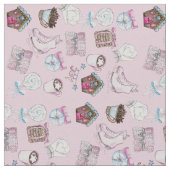 Waterverf Pink Christmas geïnspireerd Stof (Close Up)