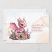 Waterverf Pink Dragon Books voor baby Kaart (Voorkant)
