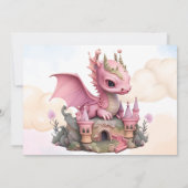 Waterverf Pink Dragon Books voor baby Kaart (Achterkant)