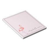 Waterverf Pink Flamingo gepersonaliseerd Notitieblok (Schuin)