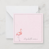 Waterverf Pink Flamingo gepersonaliseerd Notitiekaartje (Voorkant)
