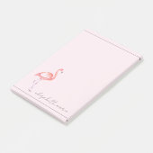 Waterverf Pink Flamingo gepersonaliseerd Post-it® Notes (Schuin)