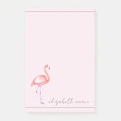 Waterverf Pink Flamingo gepersonaliseerd Post-it® Notes (Voorkant)