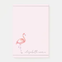 Waterverf Pink Flamingo gepersonaliseerd