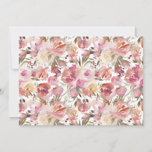 Waterverf Pink Floral 30th Birthday Party Kaart (Achterkant)