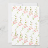 Waterverf Pink Floral Baby shower Brunch Kaart (Achterkant)