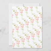 Waterverf Pink Floral Baby shower Brunch Kaart (Achterkant)